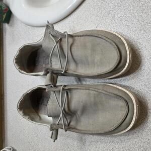 Hey Dudes Chambray Light Grey Wendy Casual Slip-On Shoes Size 7